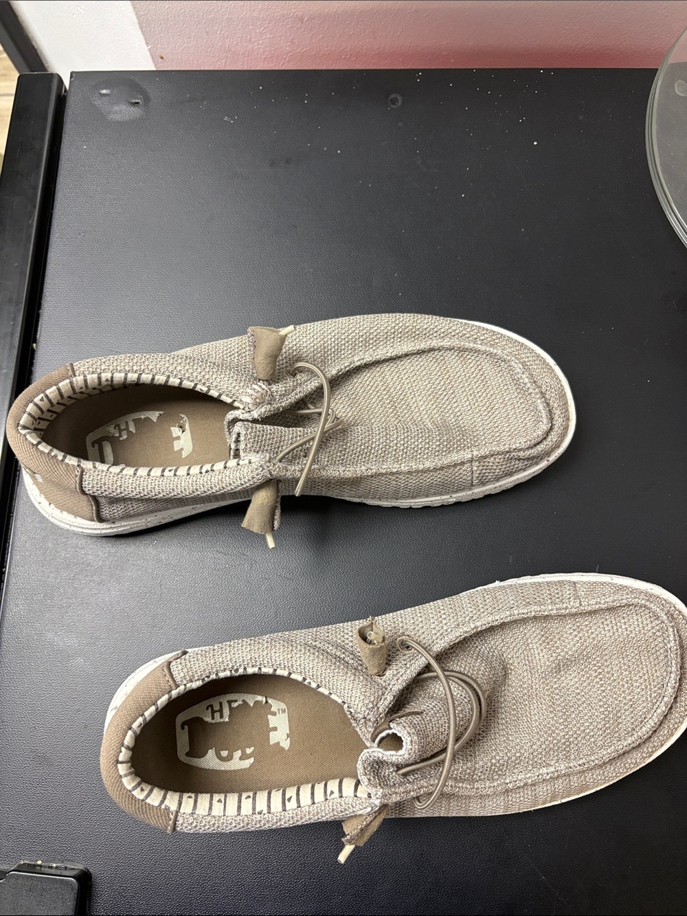 Hey Dude Men's Slip-On Canvas Loafers in Light Beige - Picture 2 of 4